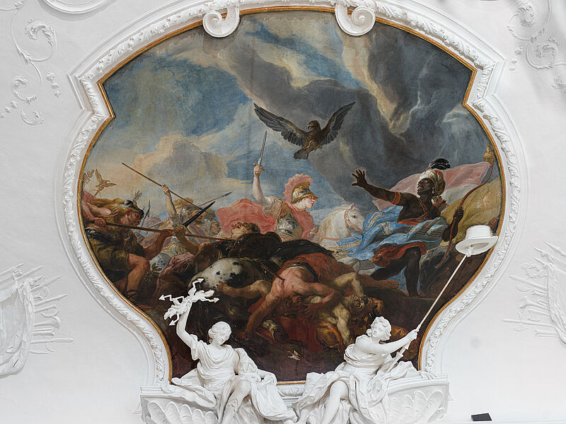 Deckengemälde Trabantenbild IV - Die Schlacht bei Gaugamela