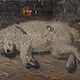 Flowers, recto - Sleeping White Dog, verso