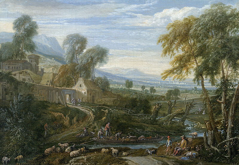 © Residenzgalerie Salzburg, Aufnahme Fotostudio Ulrich Ghezzi, Oberalm Landschaft mit Hirten und Herde