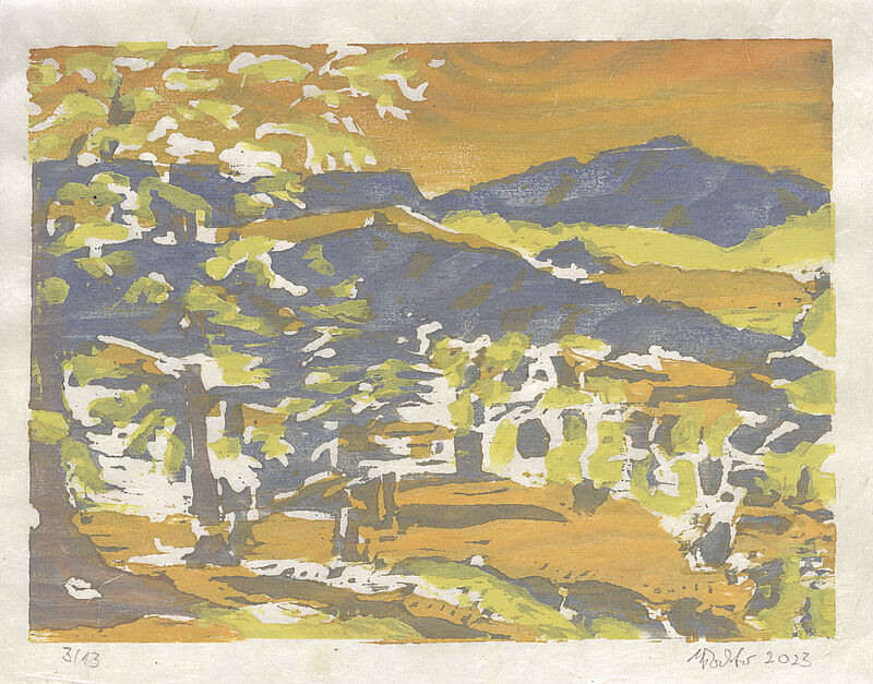 Hommage an Friedrich Loos - Blick auf Salzburg und den Hohen Göll (Hochgitzen)