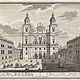 Der Thumb oder Haupt-Kirche zu Saltzburg wie selbe gerad gegen über dem Zimer oder denen Bogen ins gesicht fällt. / Le Dome ou L`Eglise cathedrale de Salsbourg comme elle se presente vis a vis dans l`apartement au dessus des arcs ou portiques.