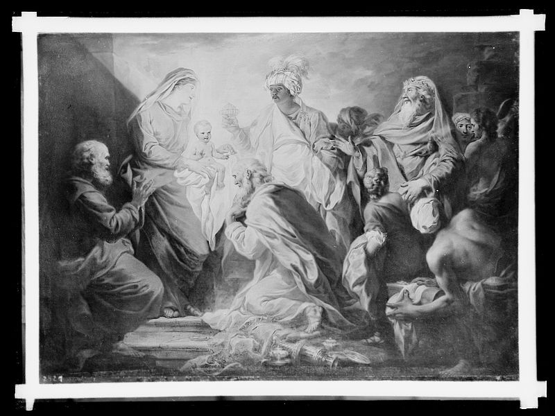 Wolfrum glass plate - Pierre Subleyras, Adoration of the three Magi, Inv.-no. 293