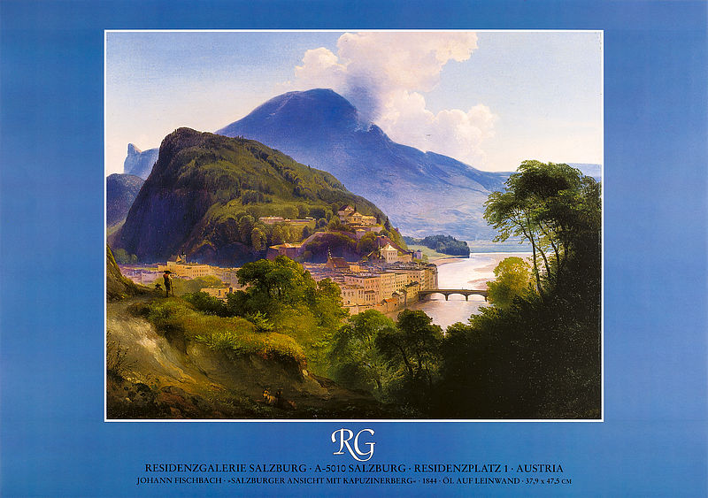 RG RESIDENZGALERIE SALZBURG · A-5010 SALZBURG · RESIDENZPLATZ 1 · AUSTRIA
JOHANN FISCHBACH · SALZBURGER ANSICHT MIT KAPUZINERBERG · 1844 · ÖLL AUF LEINWAND · 37,9 x 47,5 CM Salzburger Ansicht mit dem Kapuzinerberg