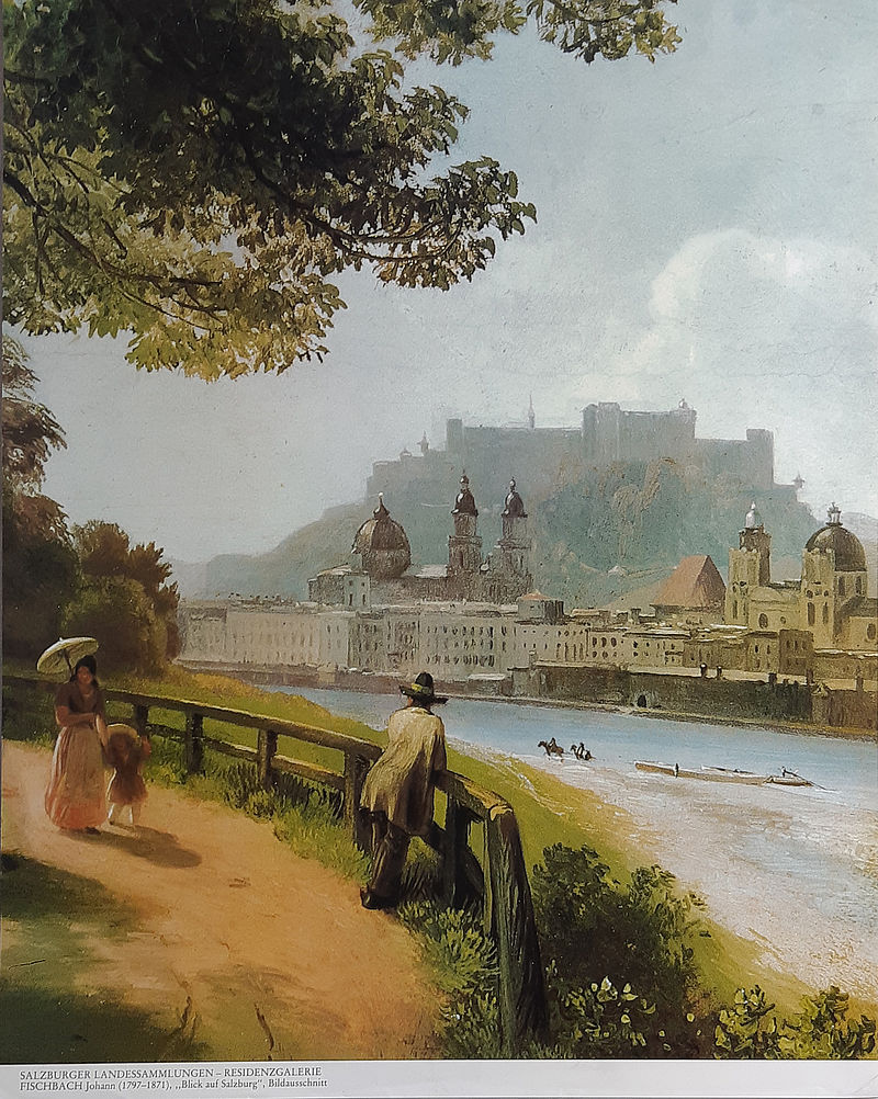 SALZBURGER LANDESSAMMLUNGEN - RESIDENZGALERIE 
FISCHBACH Johann (1797-1871), „Blick auf Salzburg“, Bildausschnitt