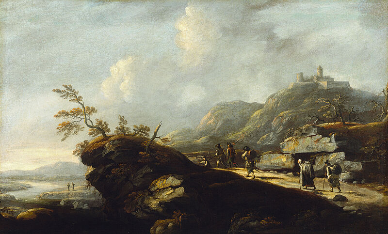 Landschaft mit Wandernden