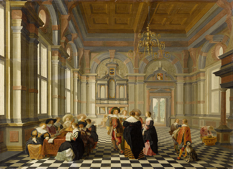 Musizierende Gesellschaft in einem Renaissance-Palast