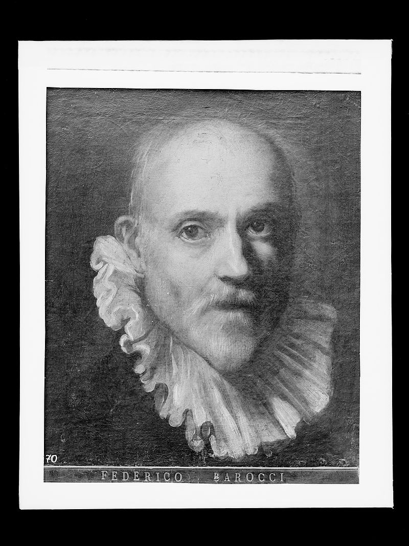 Wolfrum Glasplattennegativ - Federico Barocci, Selbstbildnis, Inv.-Nr. 312