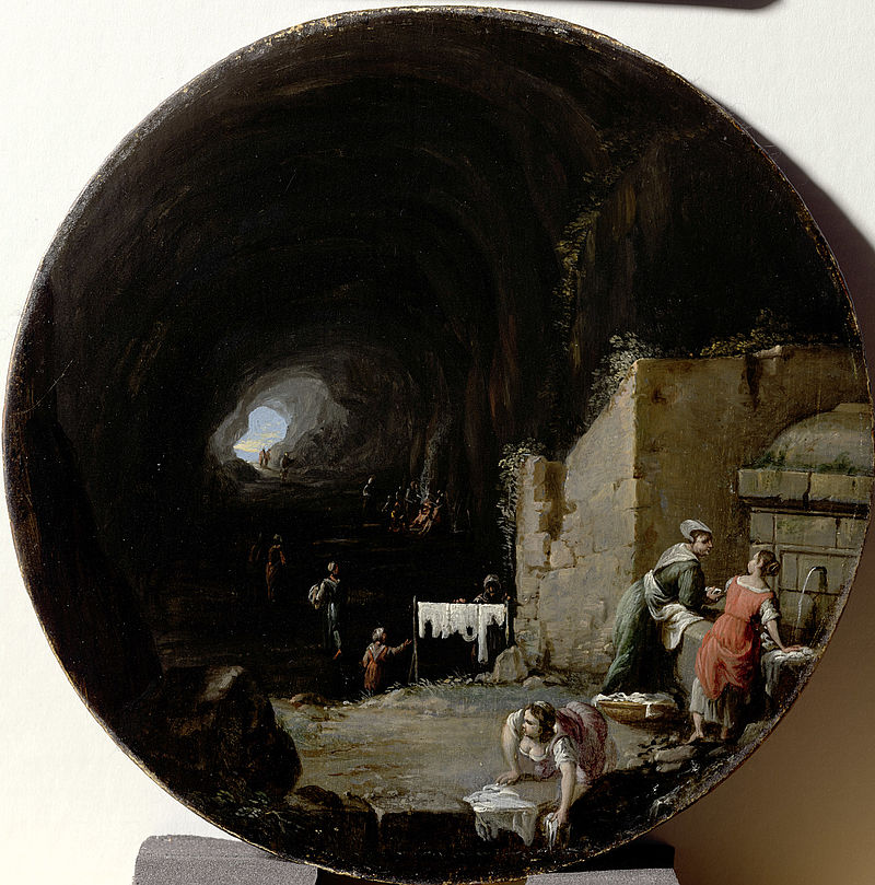 Laundresses in front of a cave