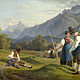 Salzburger Landschaft mit Untersberg und Watzmann