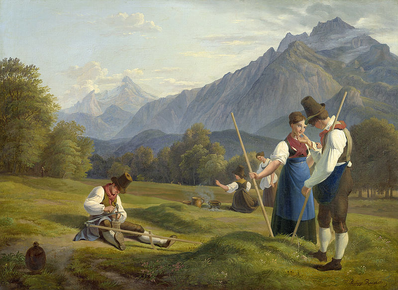 Salzburger Landschaft mit Untersberg und Watzmann