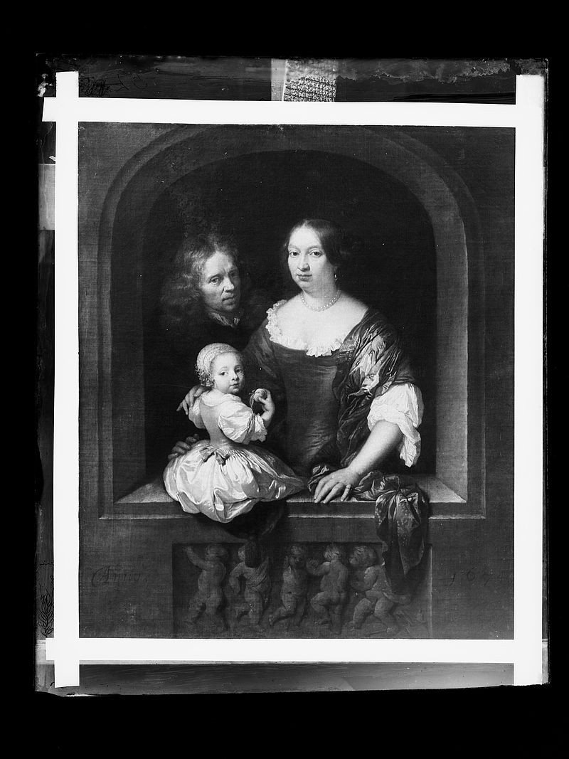 Wolfrum glass plate - Caspar Netscher, Family-Portrait, Inv.-no. 545