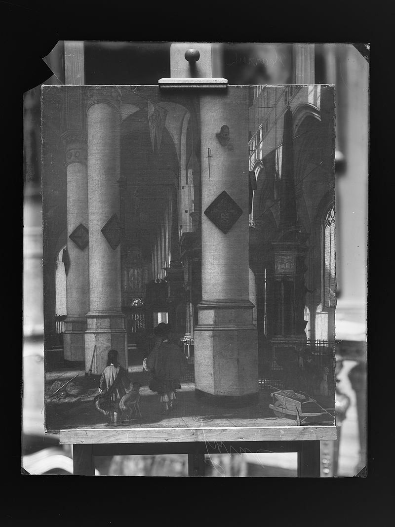 Wolfrum glass plate - Emanuel de Witte, Interior of the Nieuwe Kerk in Delft, Inv.-no. 557