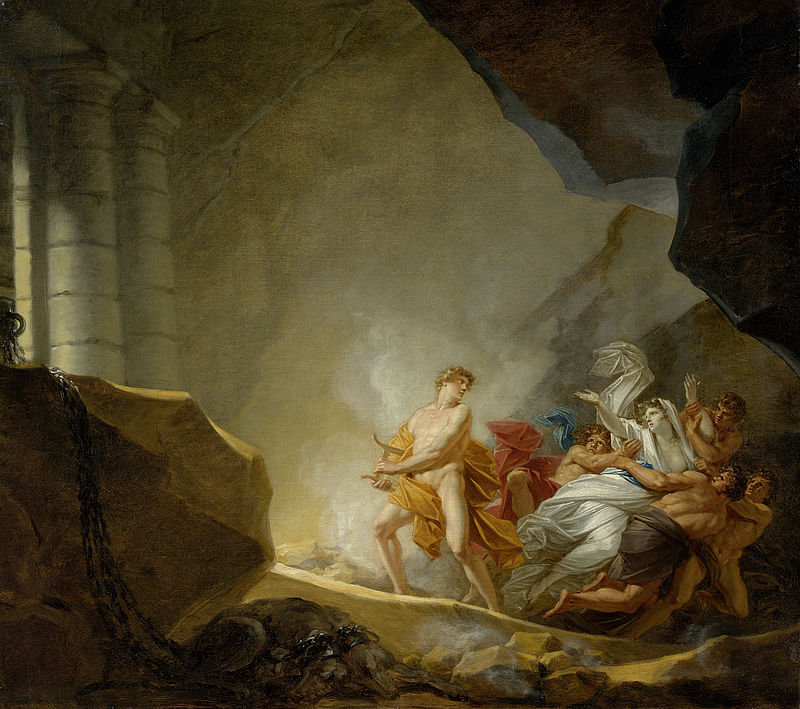 Orpheus holt Eurydike aus der Unterwelt (Kärntnertortheater – Entwurf für einen Theatervorhang)