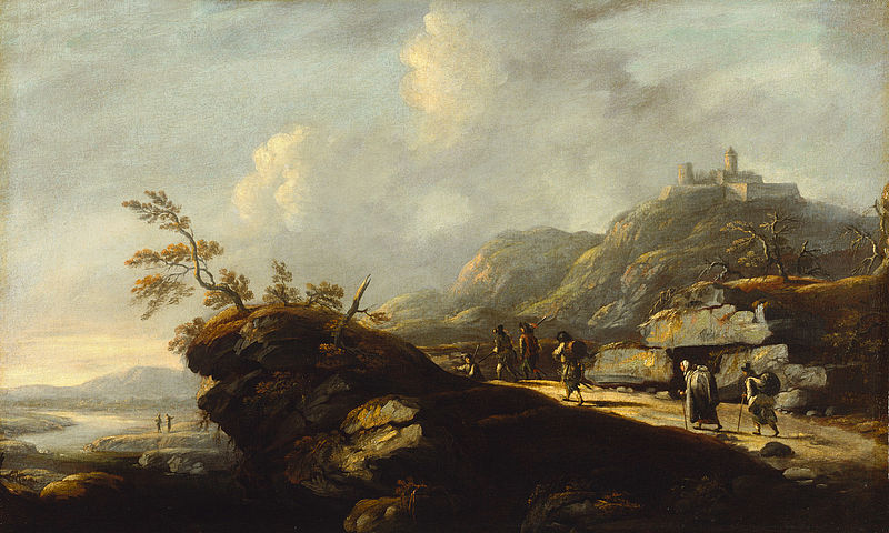 Landschaft mit Wandernden