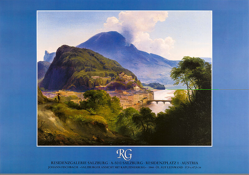 RG RESIDENZGALERIE SALZBURG · A-5010 SALZBURG · RESIDENZPLATZ 1 · AUSTRIA
JOHANN FISCHBACH · SALZBURGER ANSICHT MIT KAPUZINERBERG · 1844 · ÖLL AUF LEINWAND · 37,9 x 47,5 CM Salzburger Ansicht mit dem Kapuzinerberg
