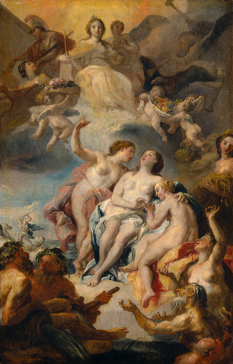 Huldigung an eine Stadtgöttin (weitere Deutung: Allegorie auf Kaiserin Elisabeth Christine als Astraea)