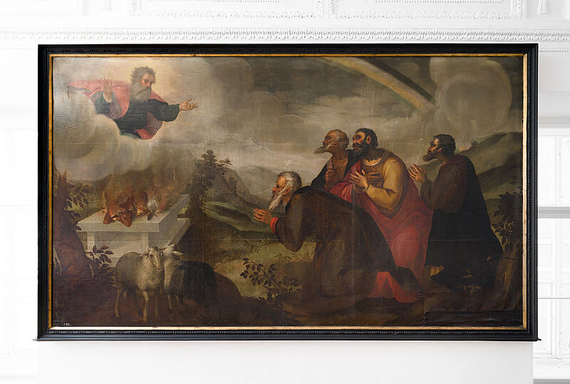 Das Opfer Noah aus einem Sintflutzyklus