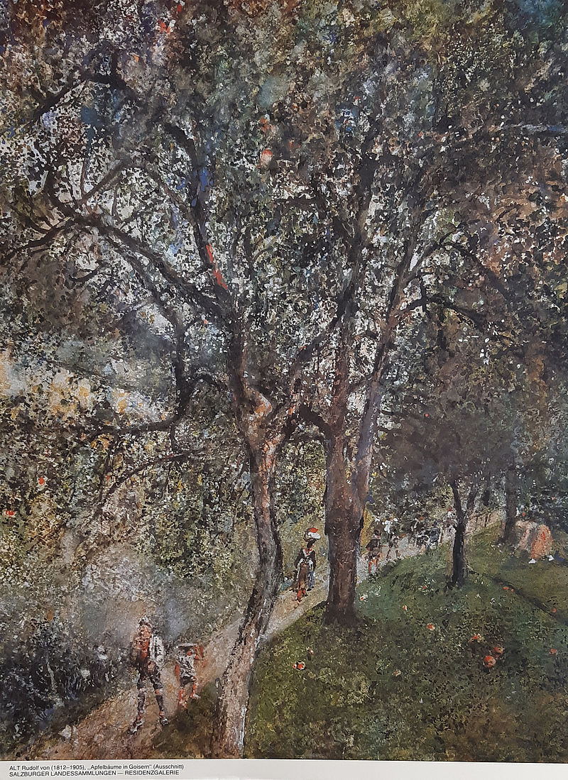 ALT Rudolf von (1812-1905), „Apfelbäumein Goisern“ (Ausschnitt) 
SALZBURGER LANDESSAMMLUNGEN - RESIDENZGALERIE