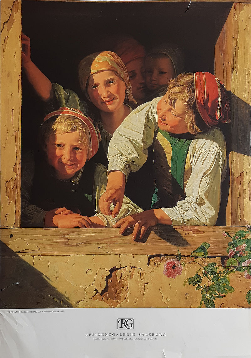 FERDINAND GEORG WALDMÜLLER, Kinder im Fenster, 1853 
RG RESIDENZGALERIE SALZBURG  
Geöffnet täglich von 10.00-17.00 Uhr, Residenzplatz 1, Telefon 8042/2070