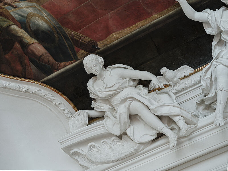 Stuckfigur Trabantenbild II - Allegorie der Weisheit und Macht