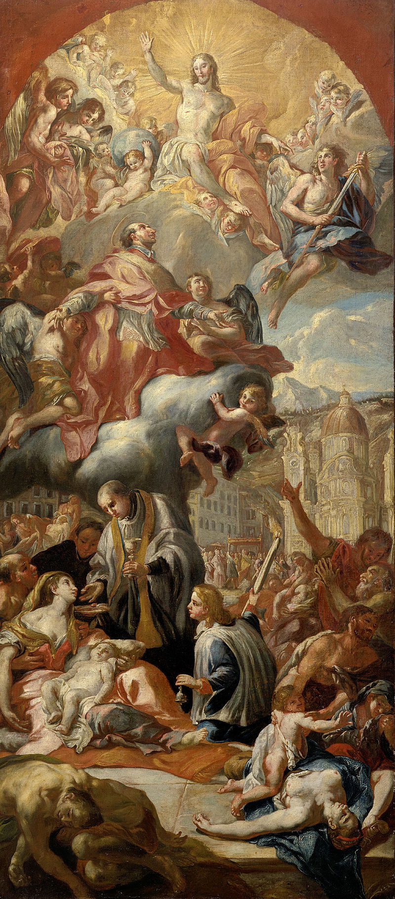 Die Verherrlichung des hl. Karl Borromäus (Entwurf für das linke Kreuzaltarbild der Kollegienkirche, Salzburg)