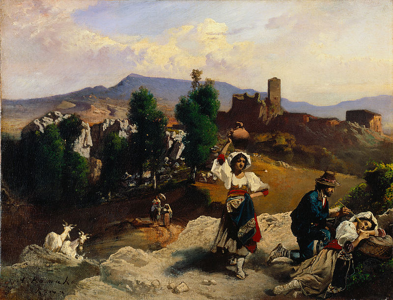Italienische Landschaft mit Olevano