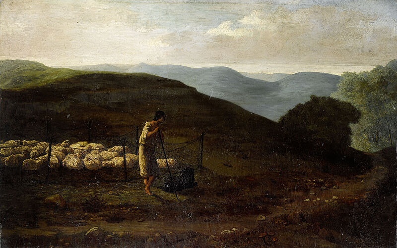 © Residenzgalerie Salzburg, Aufnahme Fotostudio Ulrich Ghezzi, Oberalm Gebirgslandschaft mit Schäfer