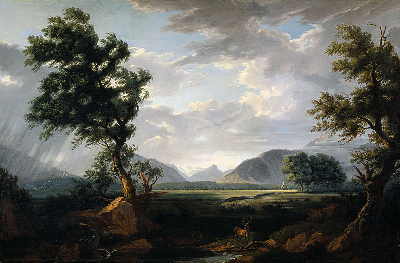 The Salzburg landscape series for Prince-Archbishop Count Hieronymus Colloredo: Thundery Landscape with Hoher Staufen