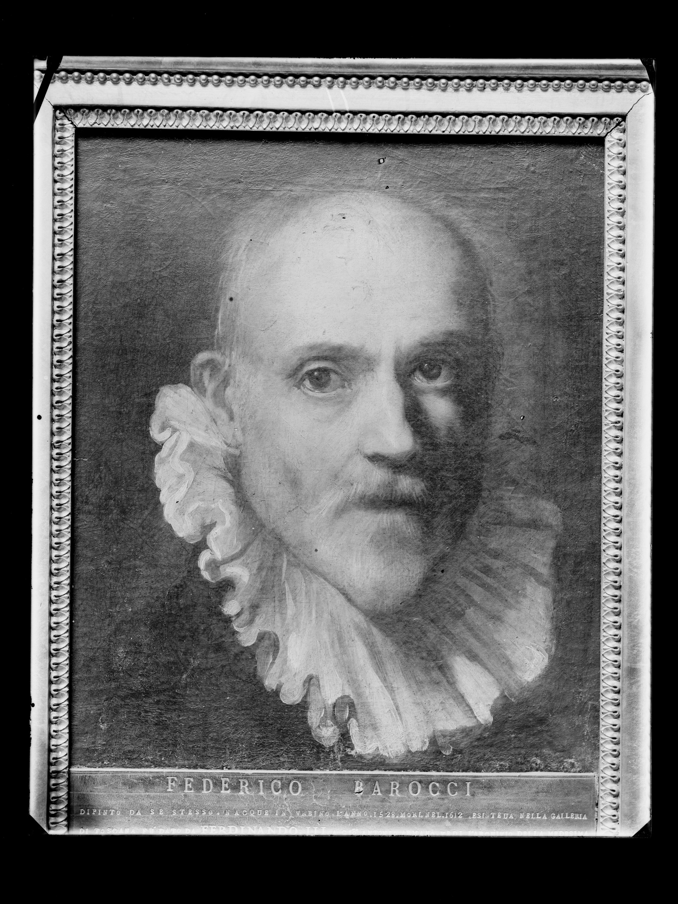 Wolfrum glass plate Federico Barocci, SelfPortrait, Inv.no. 312
