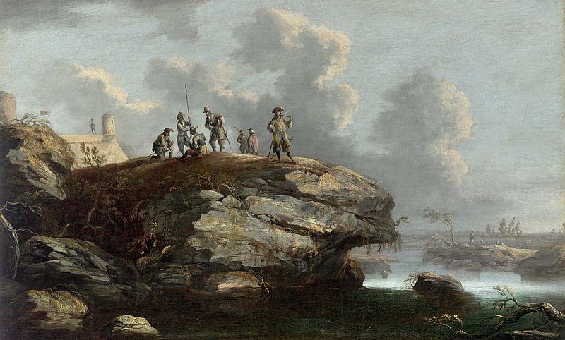 Landschaft mit Soldaten