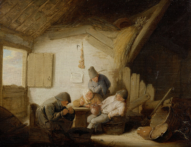 Village Tavern with four Figures