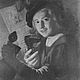 Wolfrum glass plate - Gerard van Honthorst, Young Drinker, Inv.-no. 540