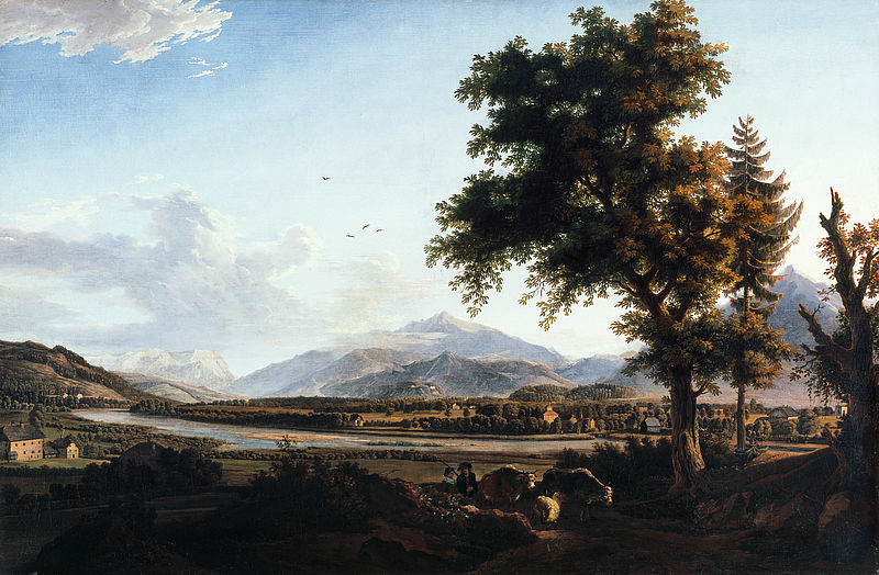 The Salzburg landscape series for Prince-Archbishop Count Hieronymus Colloredo: The Salzach valley to the south of the town