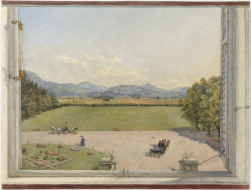 Aussicht von Schloss Kleßheim gegen Salzburg