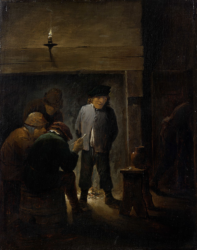 Peasants in front of a Fireplace by Candlelight