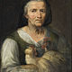 Bäuerin mit Hühnern