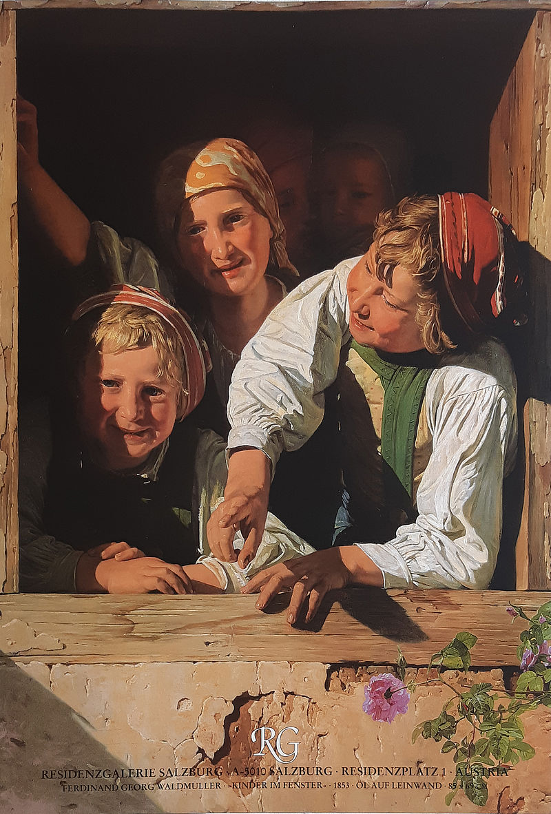 RG / RESIDENZGALERIE SALZBURG · A-5010 SALZBURG · RESIDENZPLATZ 1 · AUSTRIA /FERDINAND GEORG WALDMÜLLER · »KINDER IM FENSTER« · 1853 · ÖL AUF LEINWAND · 85 x 69 cm