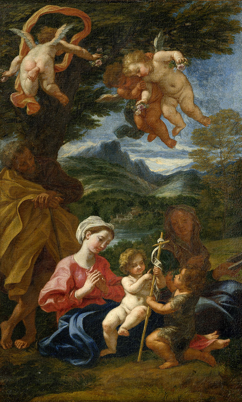 Heilige Familie mit hl. Elisabeth und Johannesknaben in Landschaft