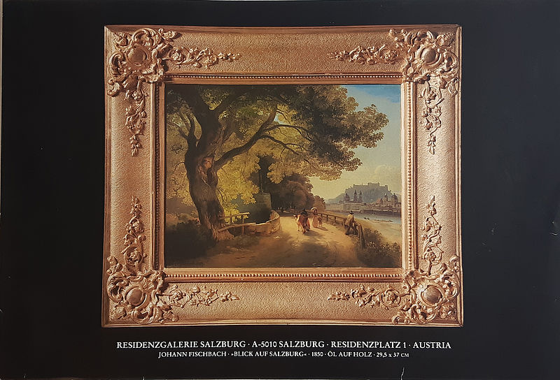 RESIDENZGALERIE SALZBURG · A-5010 SALZBURG · RESIDENZPLATZ 1 · AUSTRIA JOHANN FISCHBACH · »BLICK AUF SALZBURG« · 1850 · ÖL AUF HOLZ · 29,5 x 37 cm