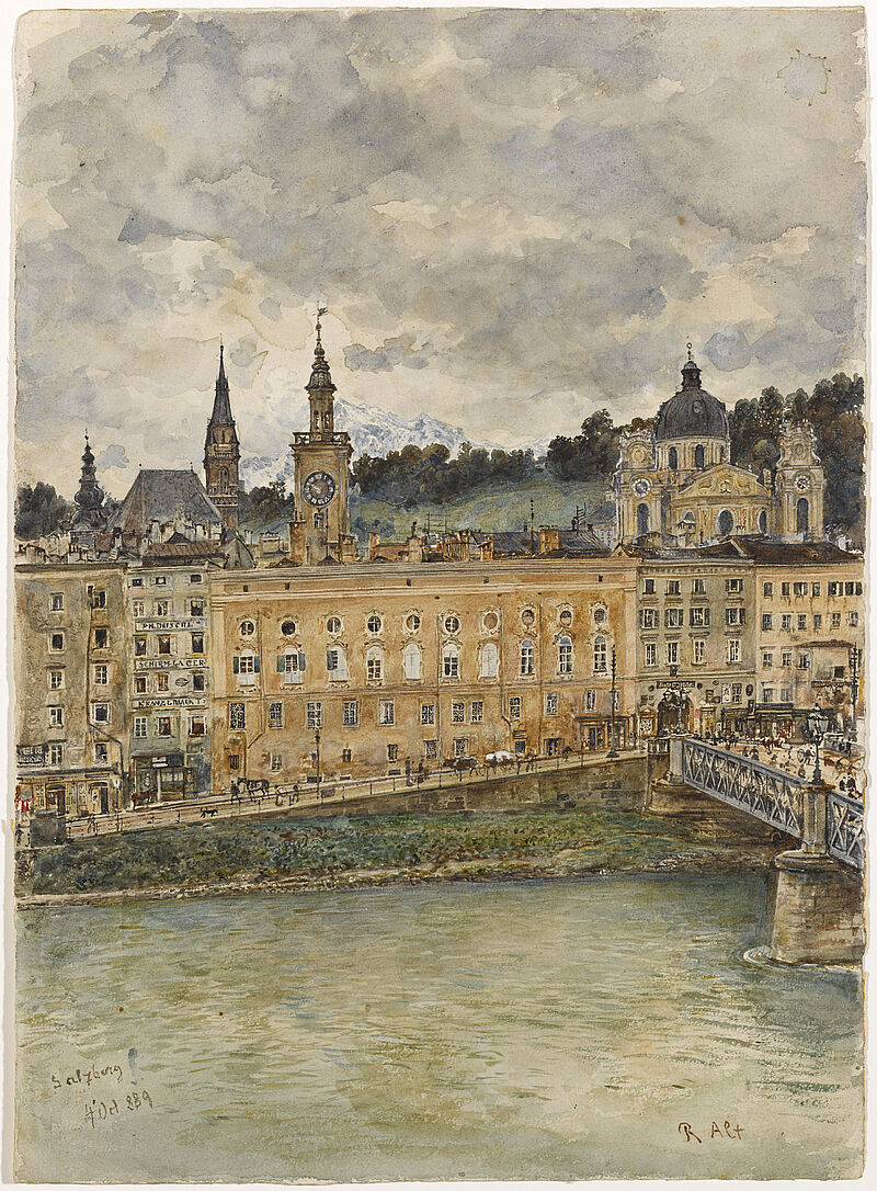 View of the Rudolfskai in Salzburg