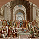 Schule von Athen, Gemälde nach Raffael (1483 – 1520), Stanza della Segnatura, ab 1509, Fresko, Vatikanpalast, Rom