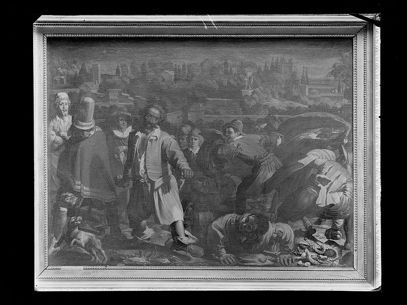 Wolfrum glass plate - Francesco Villamena, The Brawl, Inv.-no. 568