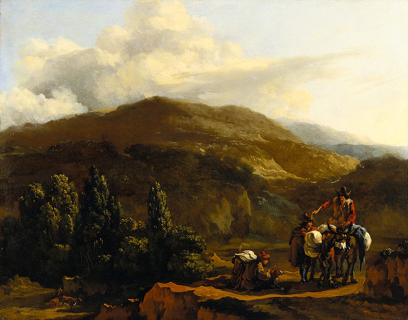 Mountain Region with Peasants riding