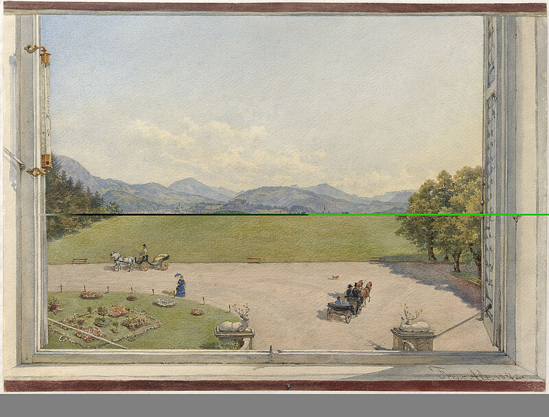 Aussicht von Schloss Kleßheim gegen Salzburg