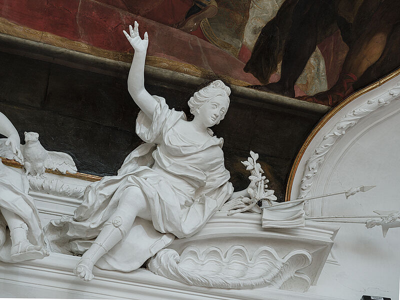 Stuckfigur Trabantenbild II - Allegorie Klugheit und Großmut
