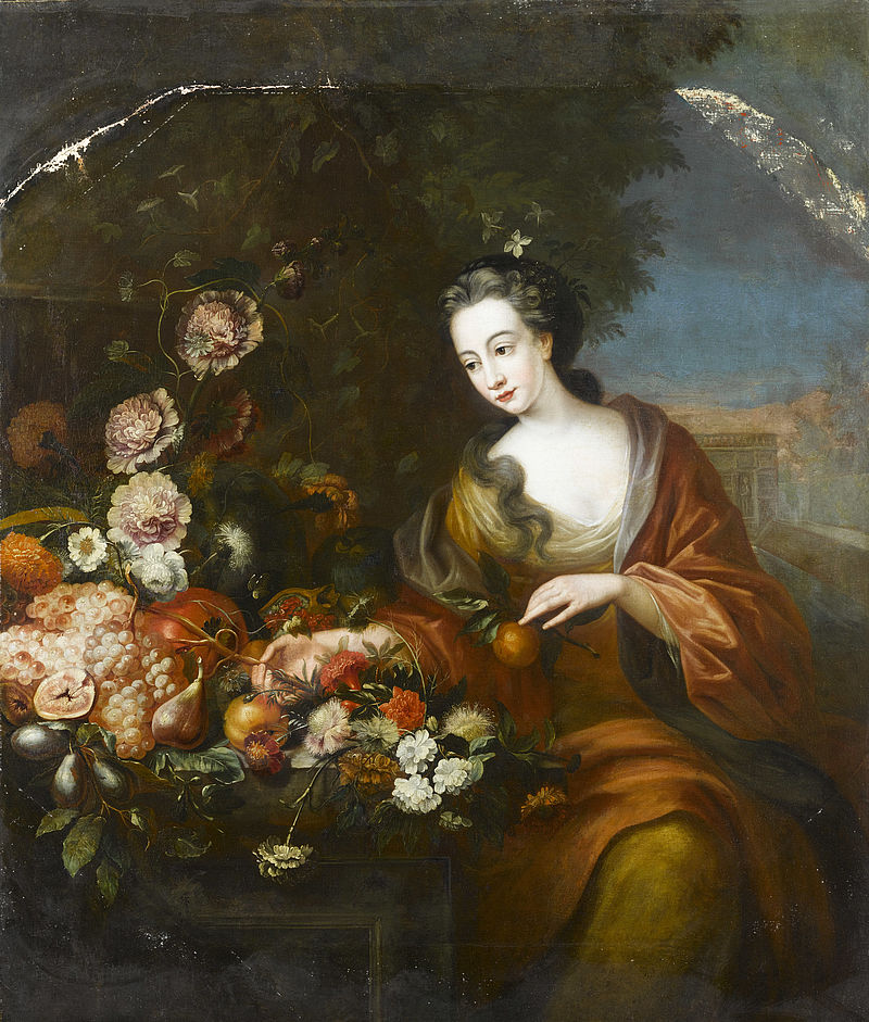 Damenbildnis mit Blumen und Früchten (Allegorie des Herbstes; Flora mit Blumen und Früchten)