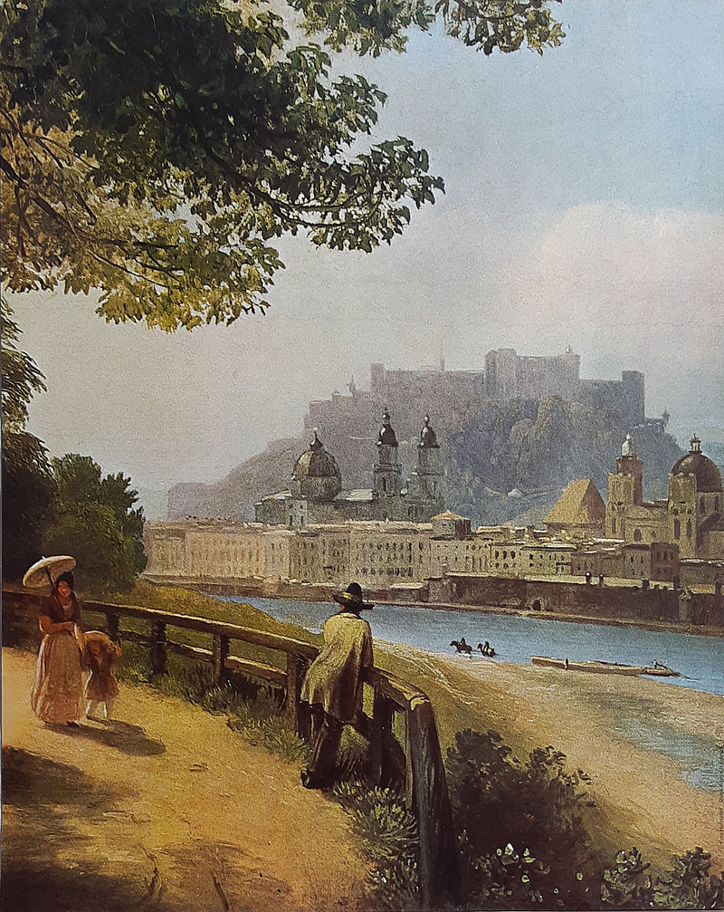 FISCHBACH Johann (1797-1871), „Blick auf Salzburg“, Bildausschnitt