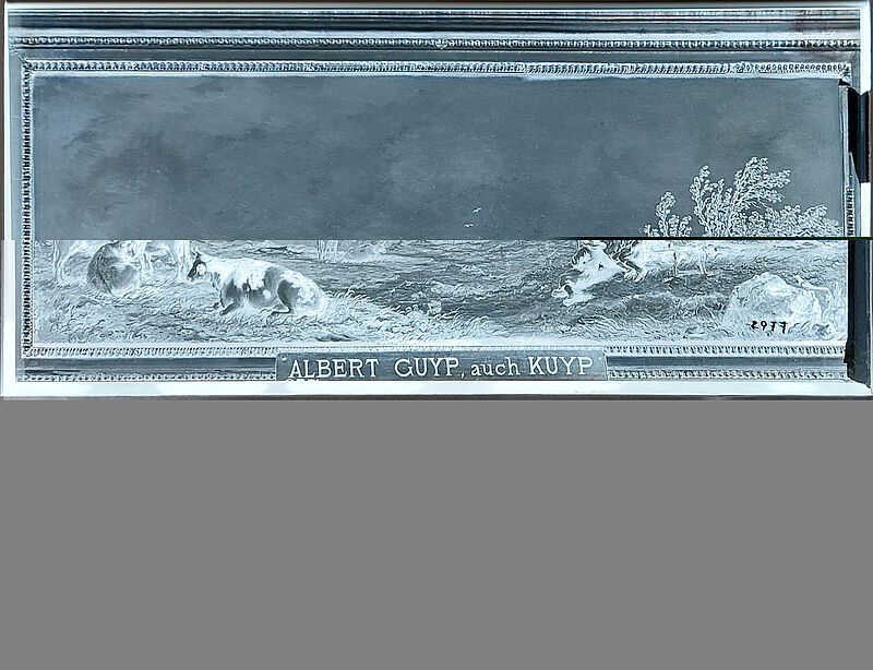 Wolfrum Glasplattennegativ 2977- Aelbert Cuyp, Weide mit Kühen und Hirten, Inv.-Nr. 534
