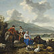 Landschaft mit Bauern und Schafen