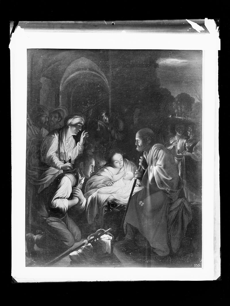 Wolfrum glass plate - Carlo Saraceni, Nativity, Inv.-no. 393